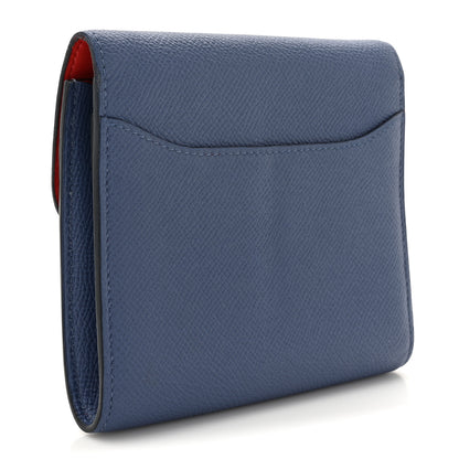 Hermes Epsom Verso Constance Short Wallet Bleu Brighton Rouge Pivoine 3 of 12
