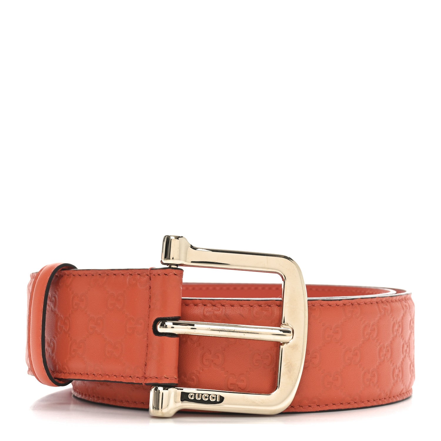 Gucci Soft Microguccissima 40mm Belt 80 32 Sun Orange 1 of 5