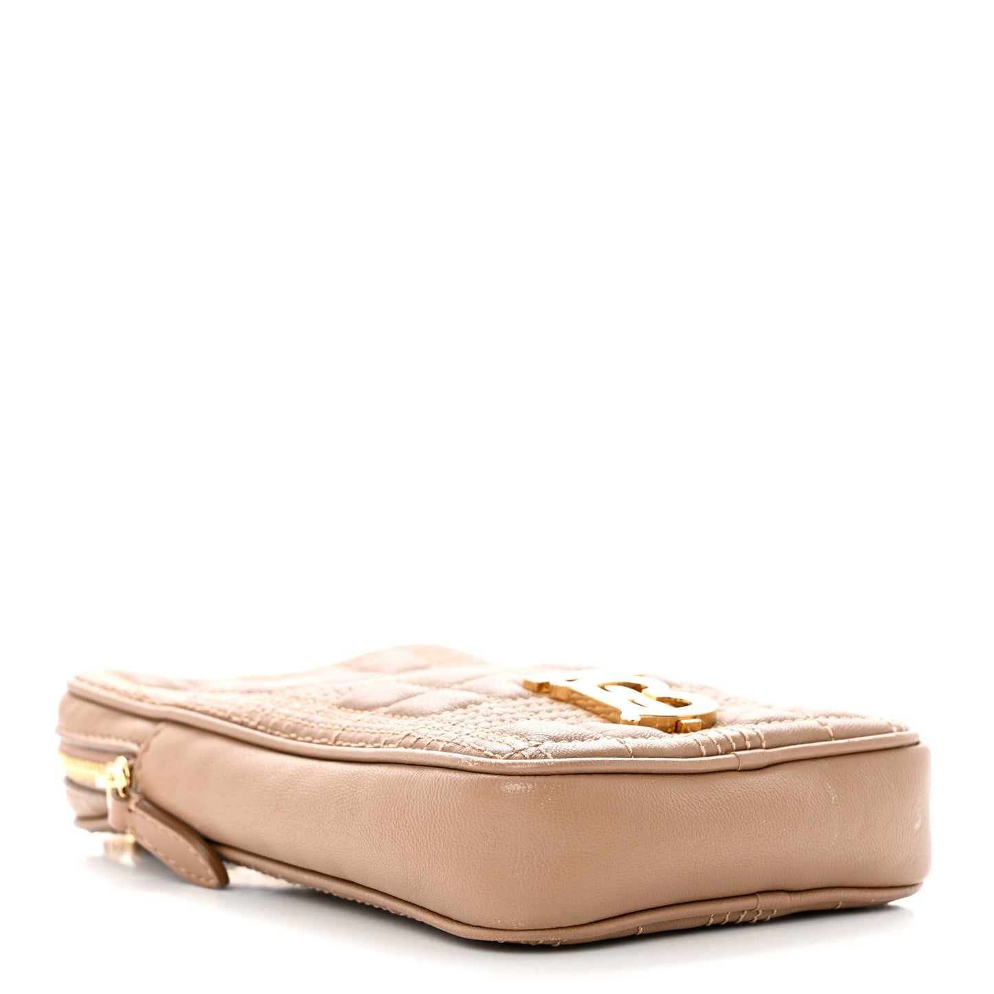Lambskin Quilted Mini Lola Vertical Crossbody Bag Camel