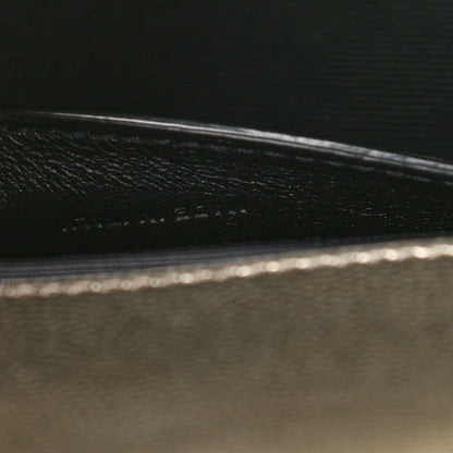 Saint Laurent Metallic Grain De Poudre Textured Mixed Matelasse Triquilt Small Monogram Satchel Gold 7 of 10
