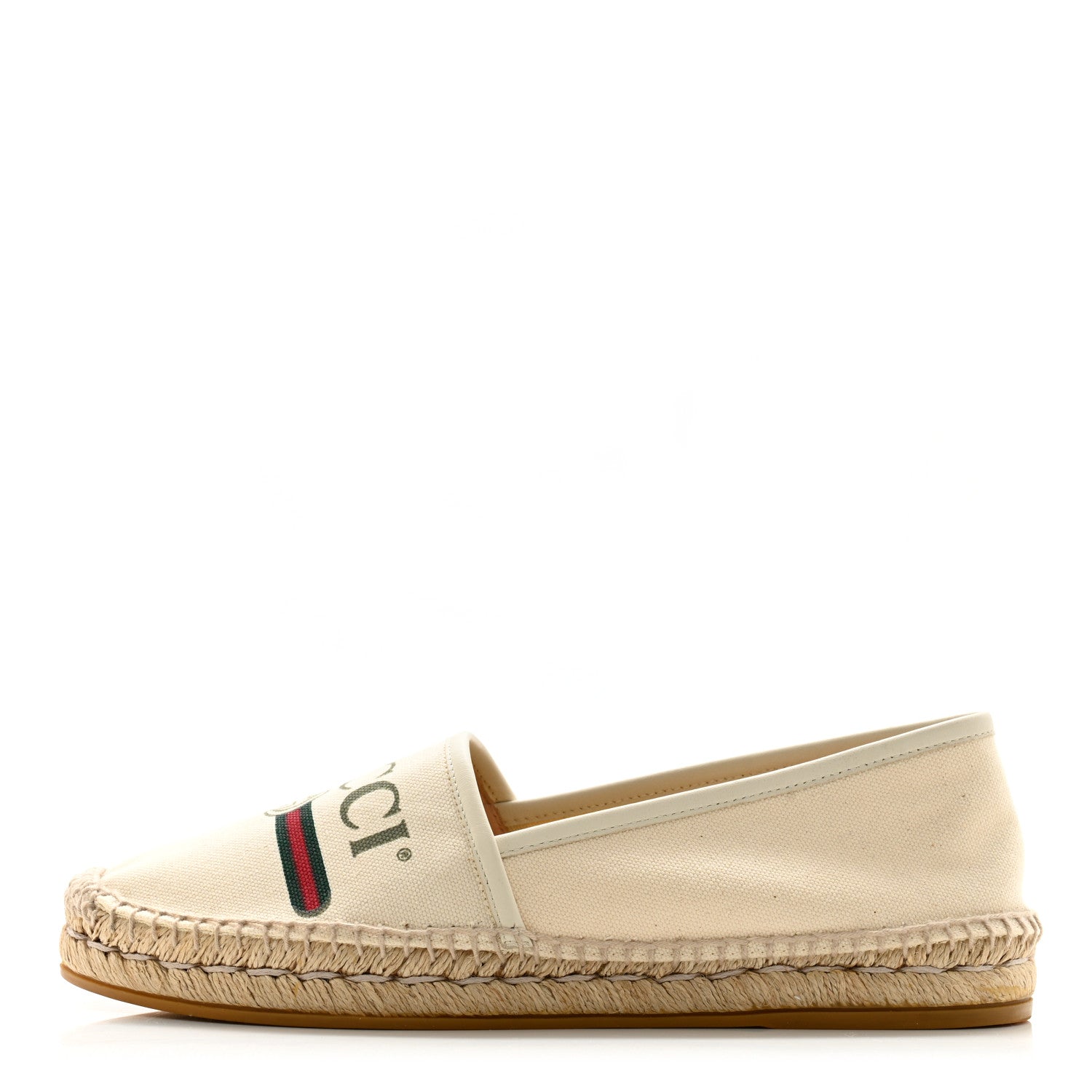 Gucci Canvas Logo Espadrilles 39 Greggio 39.5 White 1 of 11
