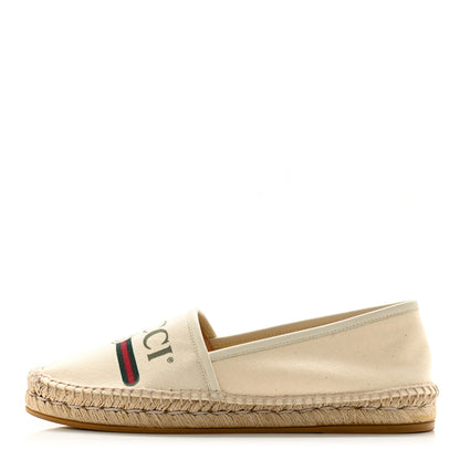 Gucci Canvas Logo Espadrilles 39 Greggio 39.5 White 1 of 11