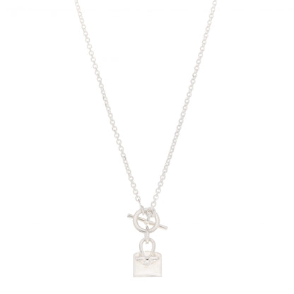 Hermes Sterling Silver Birkin Amulette Pendant Necklace 1 of 5