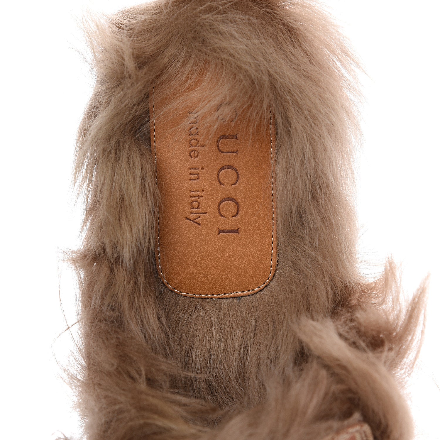 Gucci GG Monogram Fur Mens Princetown Slippers 8 Beige Ruggine Rust 6 of 8