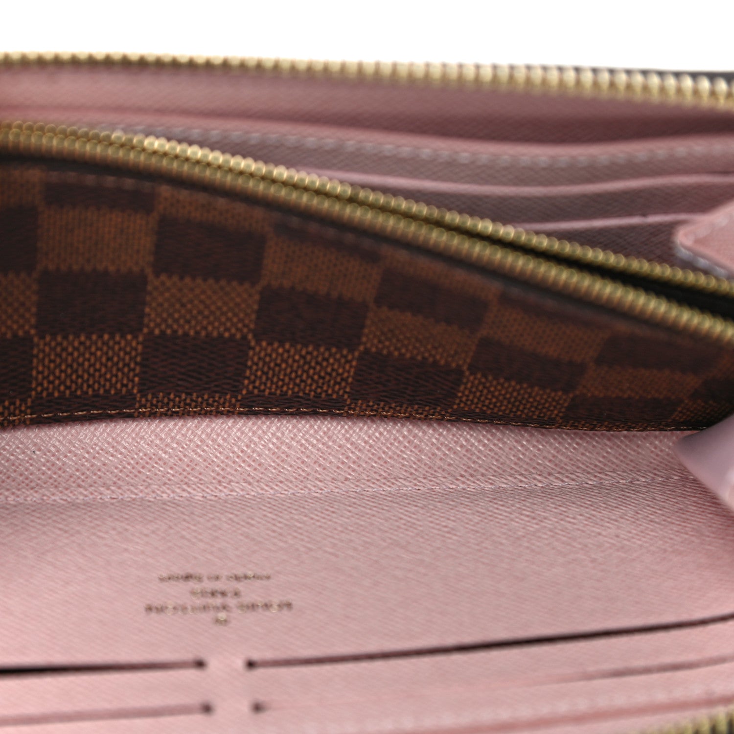 Louis Vuitton Damier Ebene Clemence Wallet Rose Ballerine 7 of 14