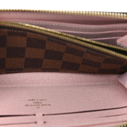 Louis Vuitton Damier Ebene Clemence Wallet Rose Ballerine 7 of 14