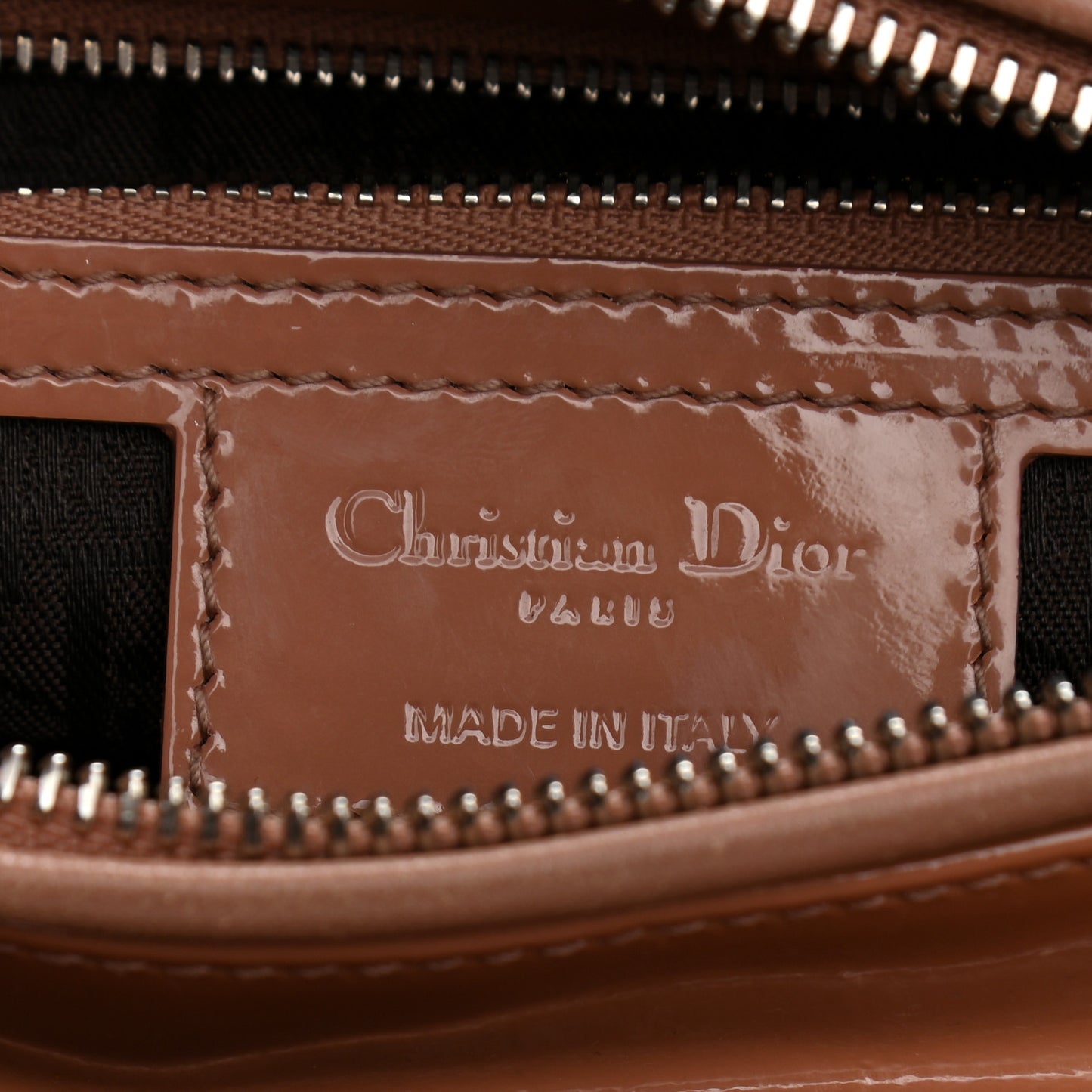 Patent Cannage Medium Lady Dior Beige