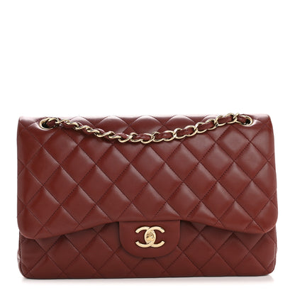 Chanel Lambskin Quilted Jumbo Double Flap Burgundy 1 of 14