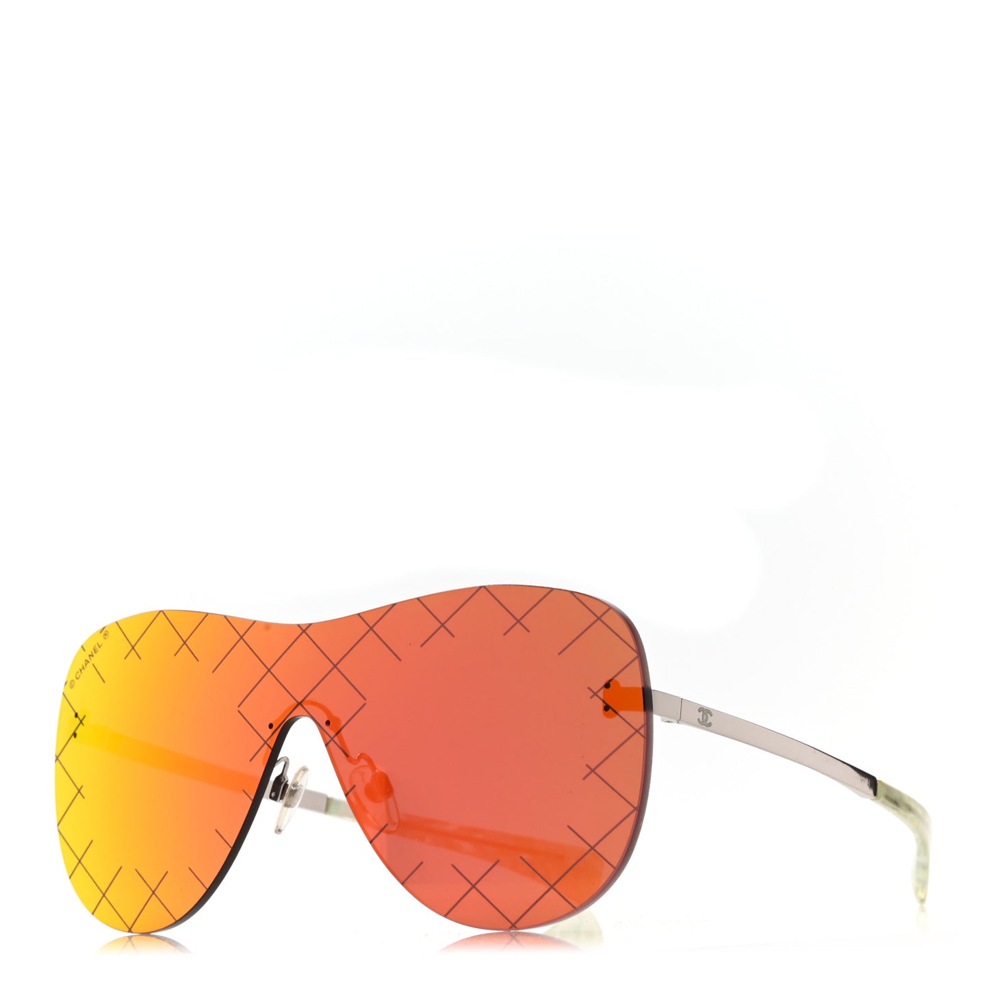 Shield Runway Sunglasses 71158 Silver Red
