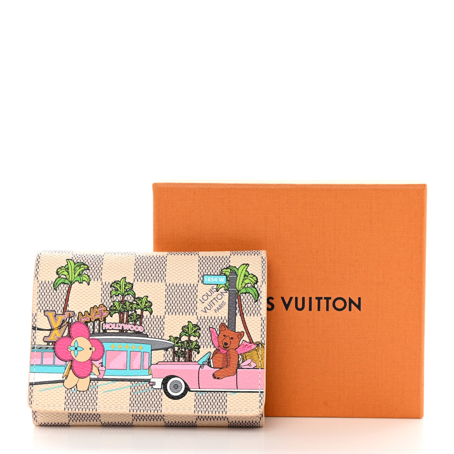 Louis Vuitton Damier Azur 2021 Christmas Animation Hollywood Victorine Wallet Fuchsia 10 of 10