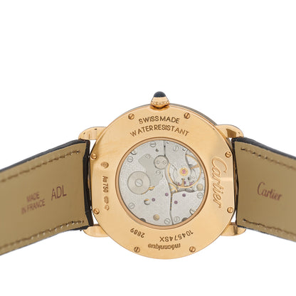 Cartier 18K Pink Gold Alligator 36mm Ronde Louis Manual Winding Watch Brown 4 of 4