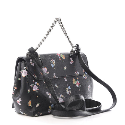 Louis Vuitton Soft Calfskin Lockme II Floral Chain Bag BB Black 2 of 11