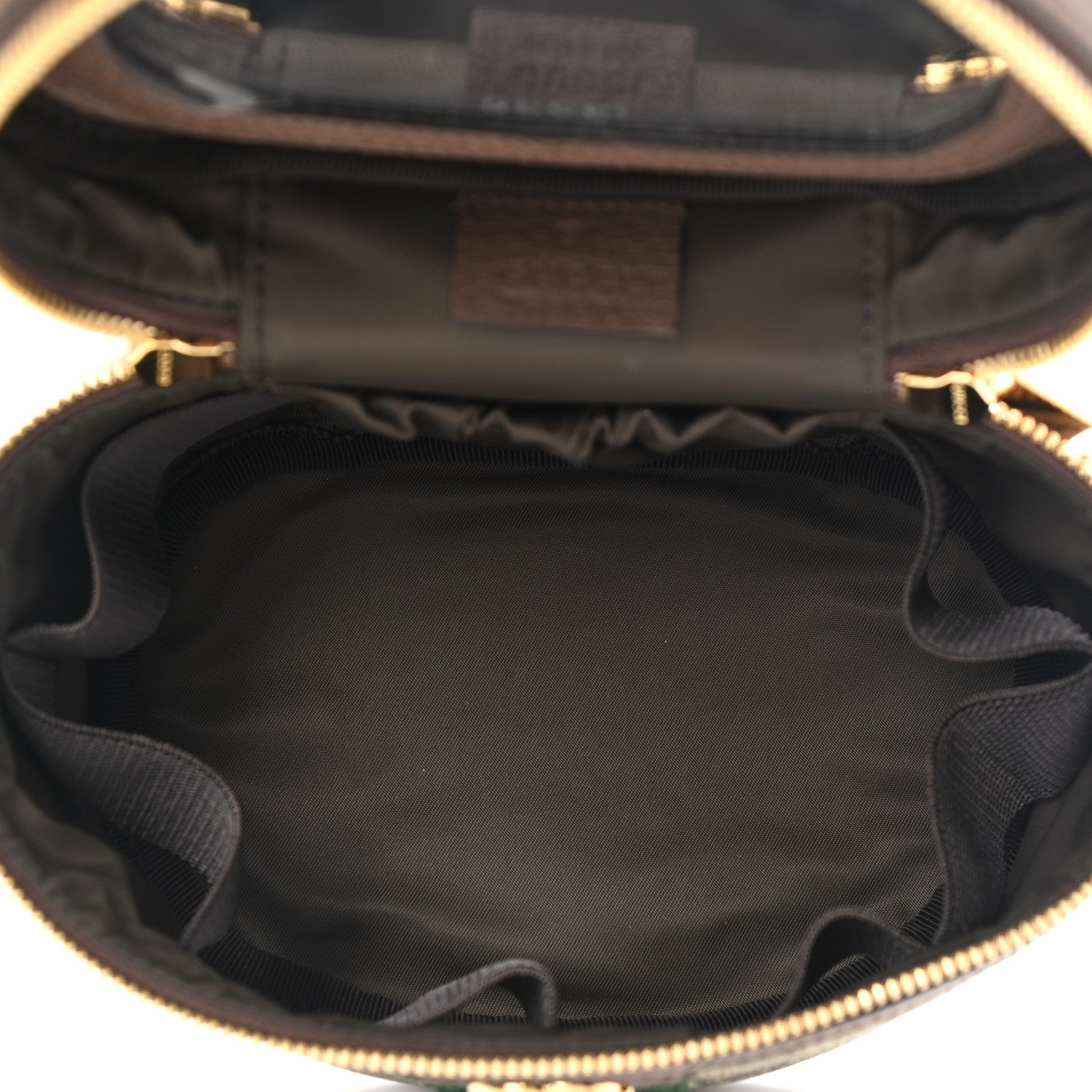 Gucci GG Supreme Monogram Textured Calfskin Web Ophidia Vanity Cosmetic Case Beige Ebony New Acero 5 of 8