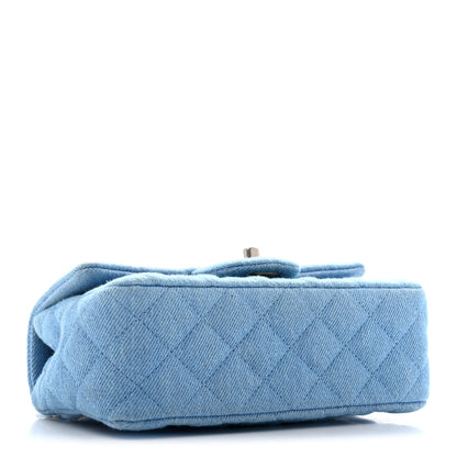 Chanel Denim Quilted Mini Rectangular Flap Blue 3 of 11