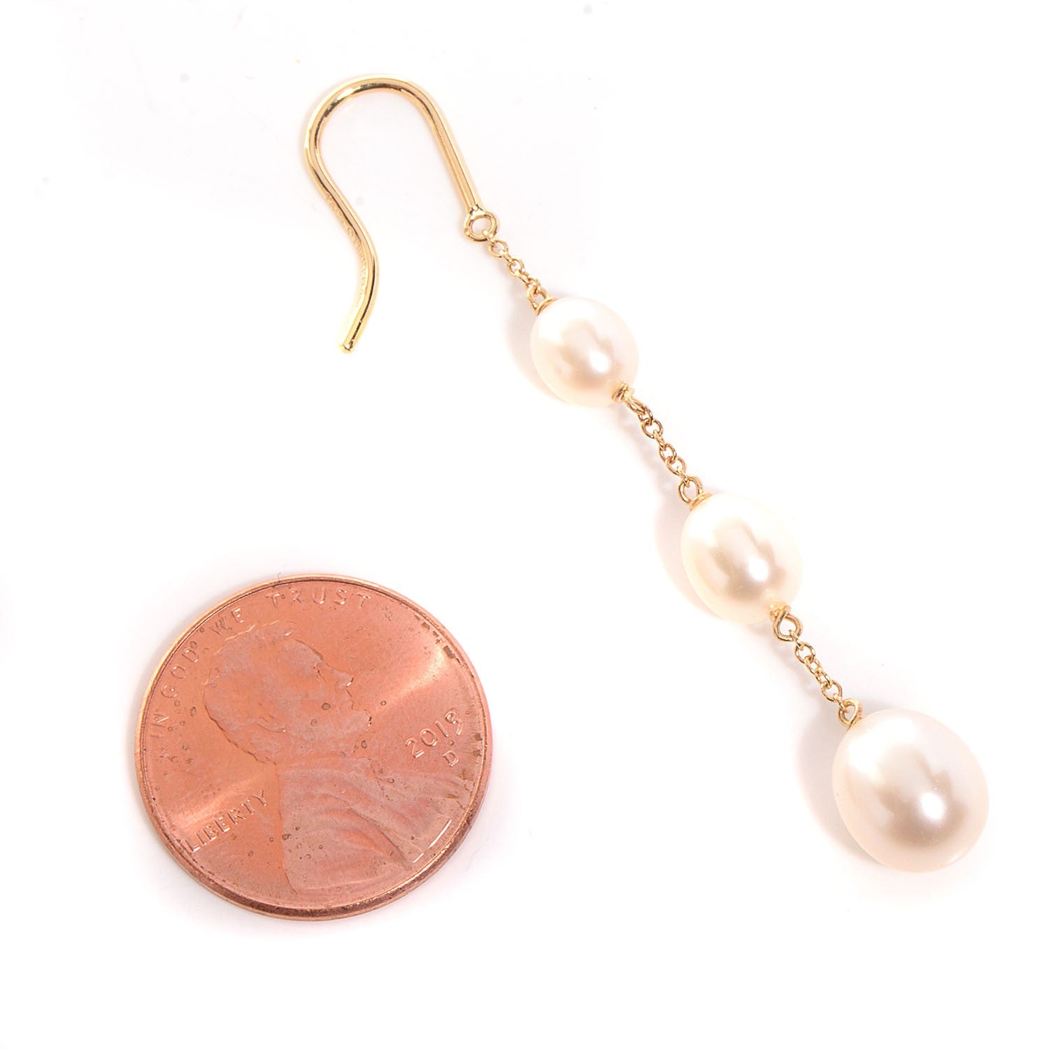 Tiffany 18K Yellow Gold Elsa Peretti Pearls By The Yard Drop Earrings 2 of 4