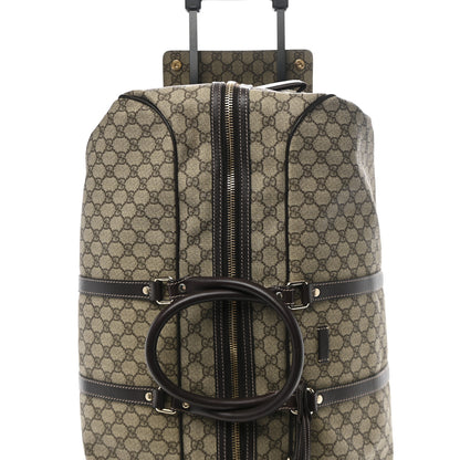 Gucci GG Plus Monogram Large Carry On Duffle Trolley Beige Ebony Cocoa Dark Chocolate 10 of 14