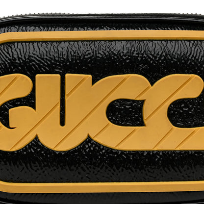 Gucci Patent Rubber Game Patch Logo Belt Bag 95 38 Black 8 of 15