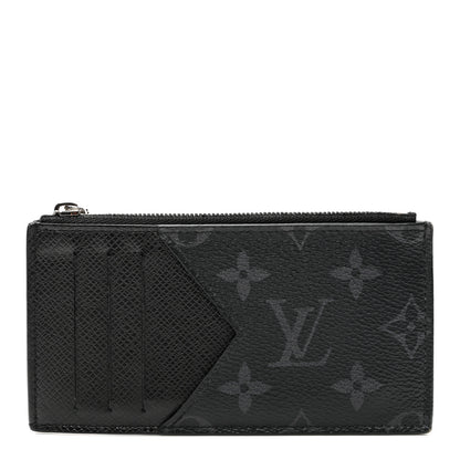 Louis Vuitton Monogram Eclipse Taiga Coin Card Holder 1 of 6