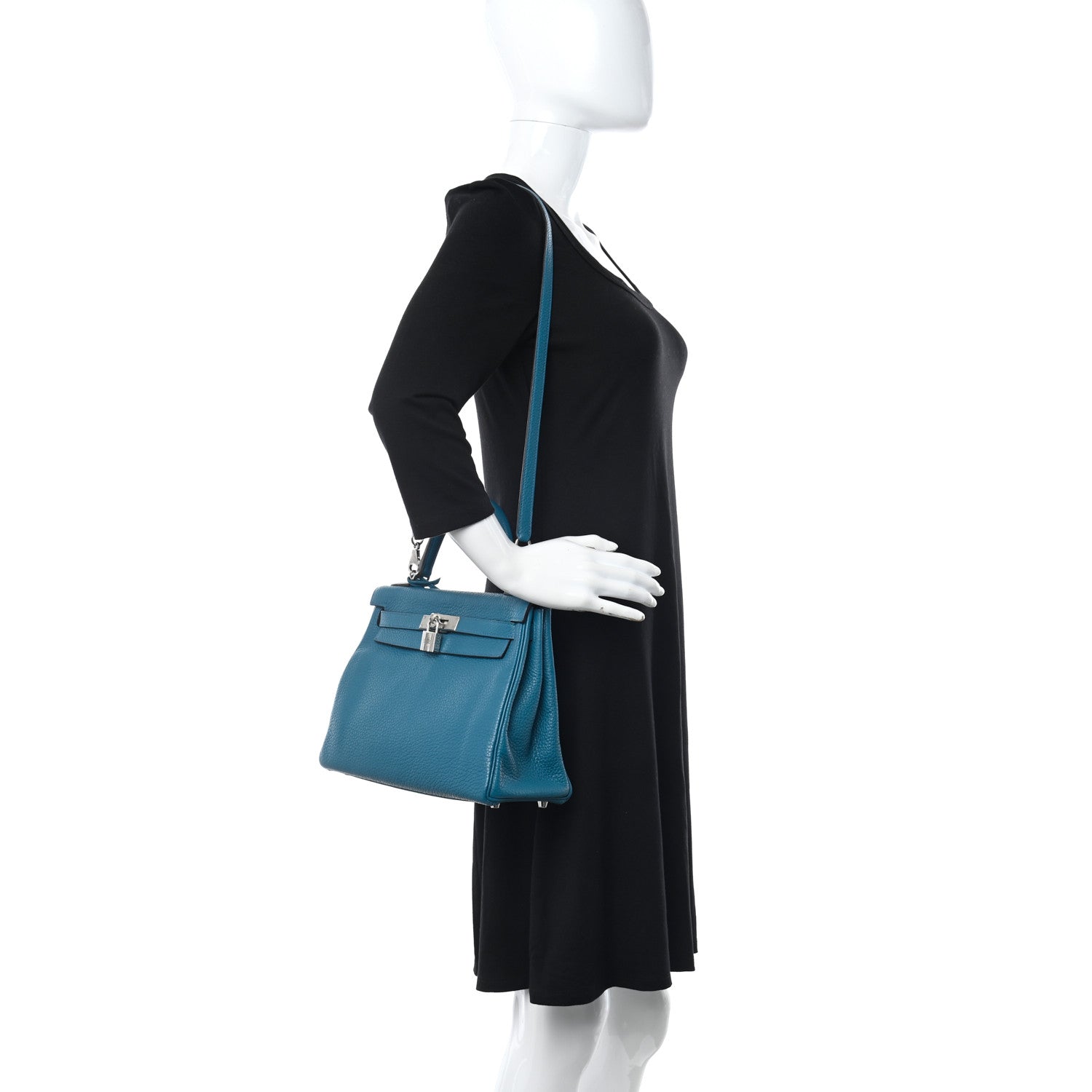 Hermes Taurillon Clemence Kelly Retourne 28 Bleu Izmir 2 of 10