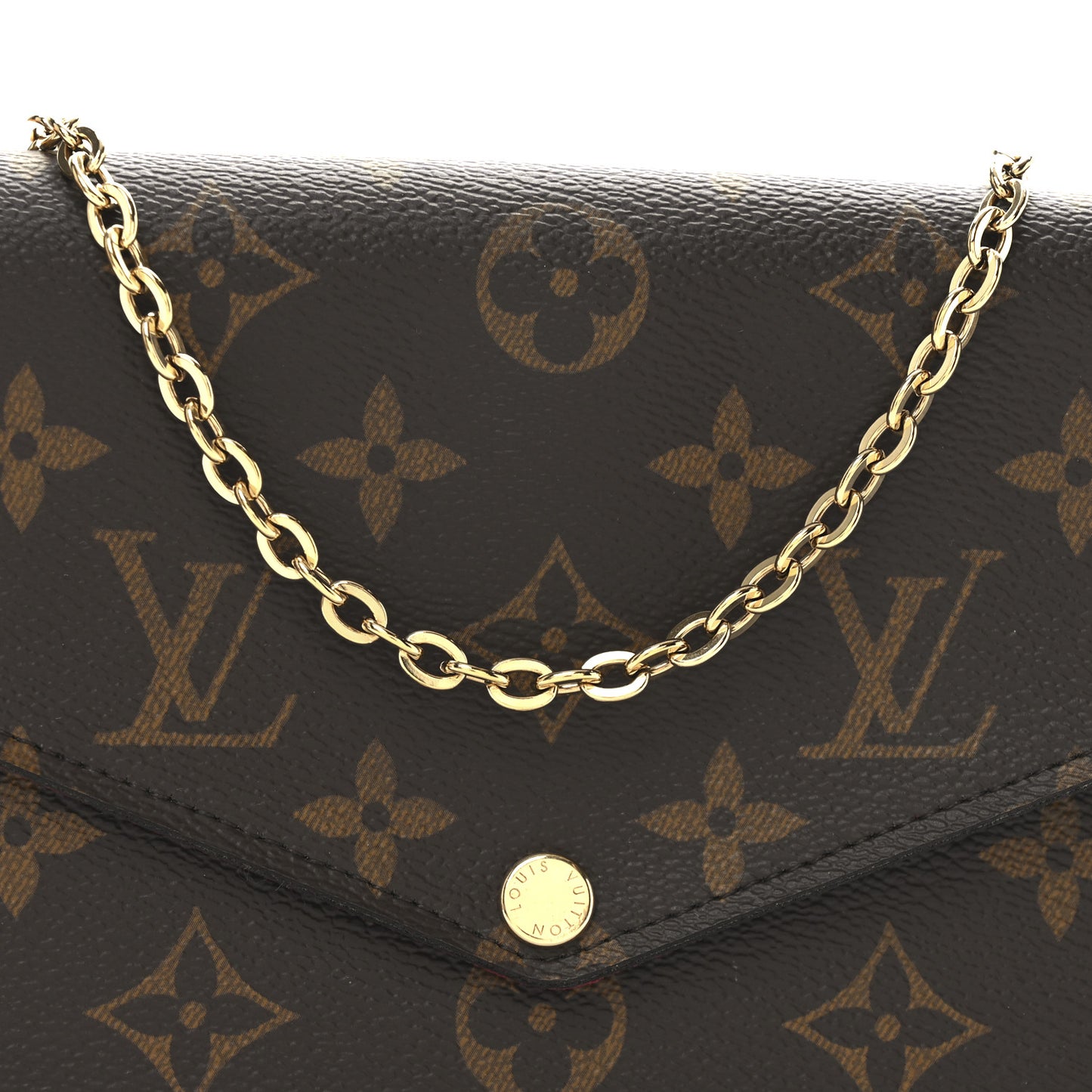 Monogram Pochette Felicie Chain Wallet Fuchsia