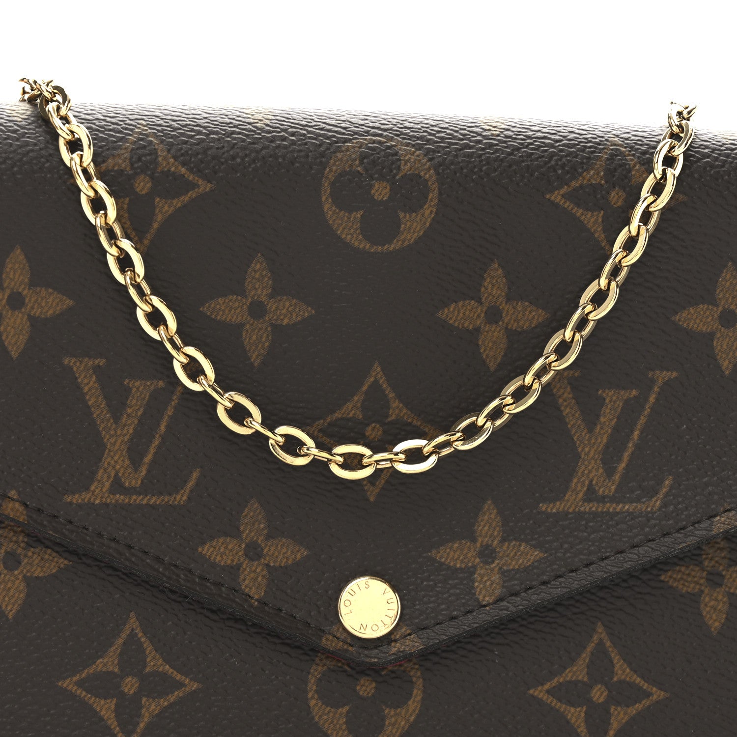 Louis Vuitton Monogram Pochette Felicie Chain Wallet Fuchsia 8 of 11