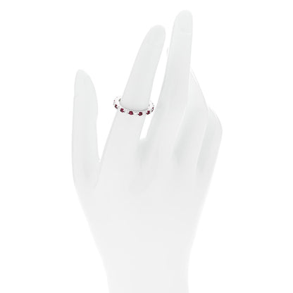 Harry Winston Platinum Diamond Ruby Prong Set Wedding Band Ring 53 6.25 2 of 4
