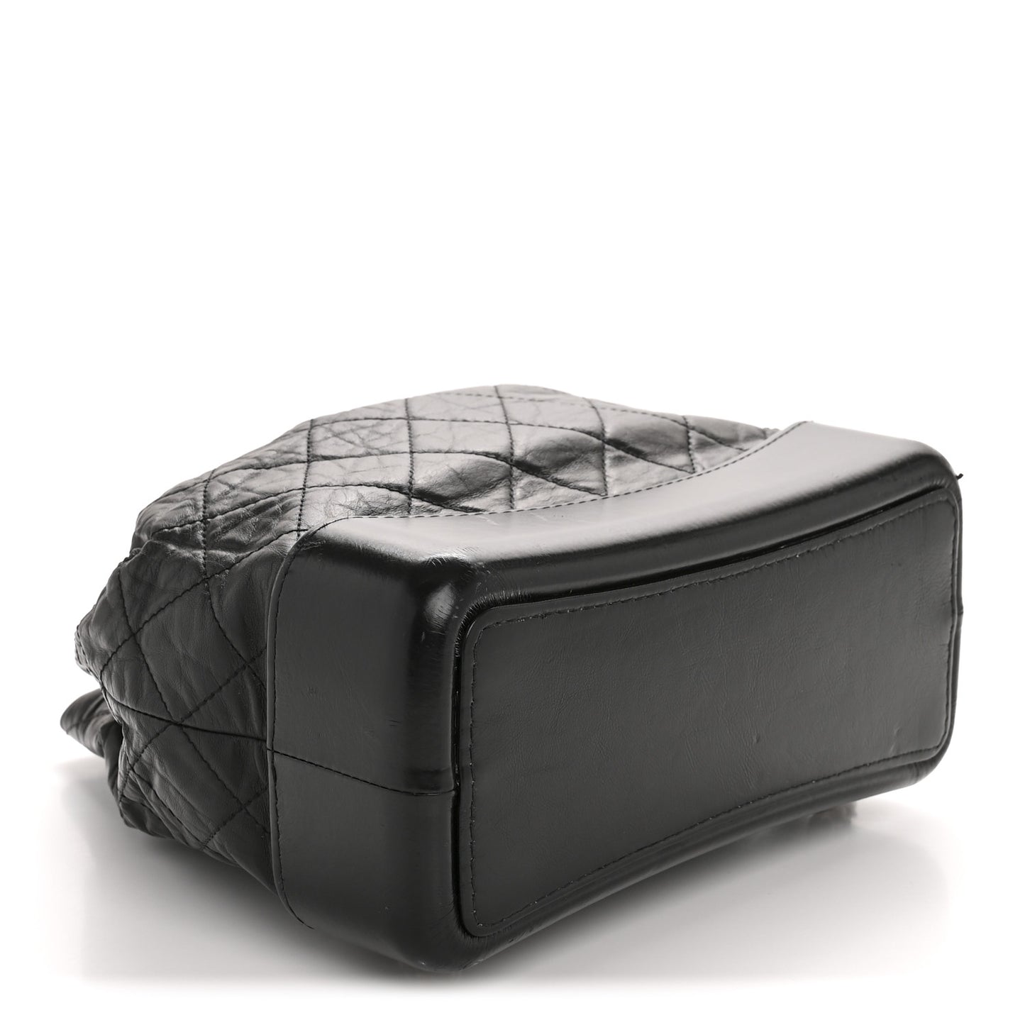 Aged Calfskin Quilted Gabrielle Backpack Black