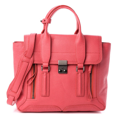 3.1 Phillip Lim Textured Calfskin Medium Pashli Satchel Raspberry 1 of 9