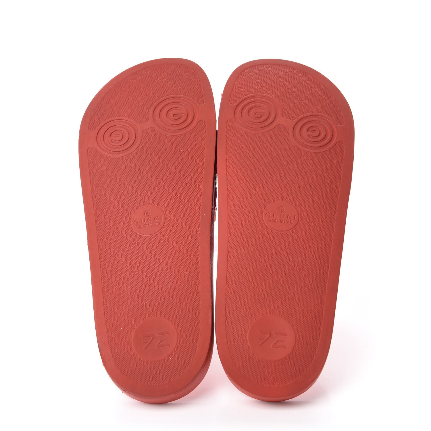 Gucci Rubber GG Monogram Mens Slide Sandals 9 Hibiscus Red 6 of 9