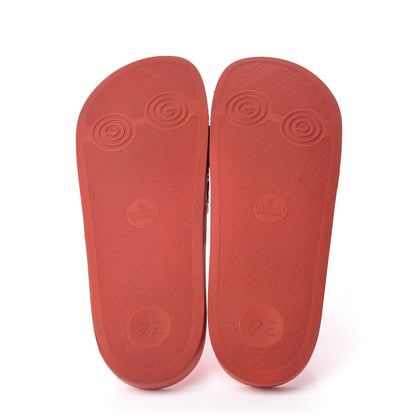 Gucci Rubber GG Monogram Mens Slide Sandals 9 Hibiscus Red 6 of 9