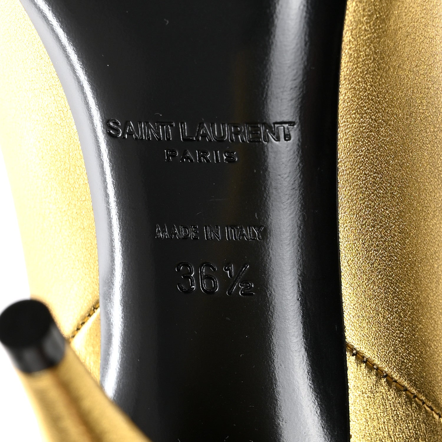 Saint Laurent Metallic Calfskin Kiki Over The Knee Boots 36.5 Gold 7 of 8