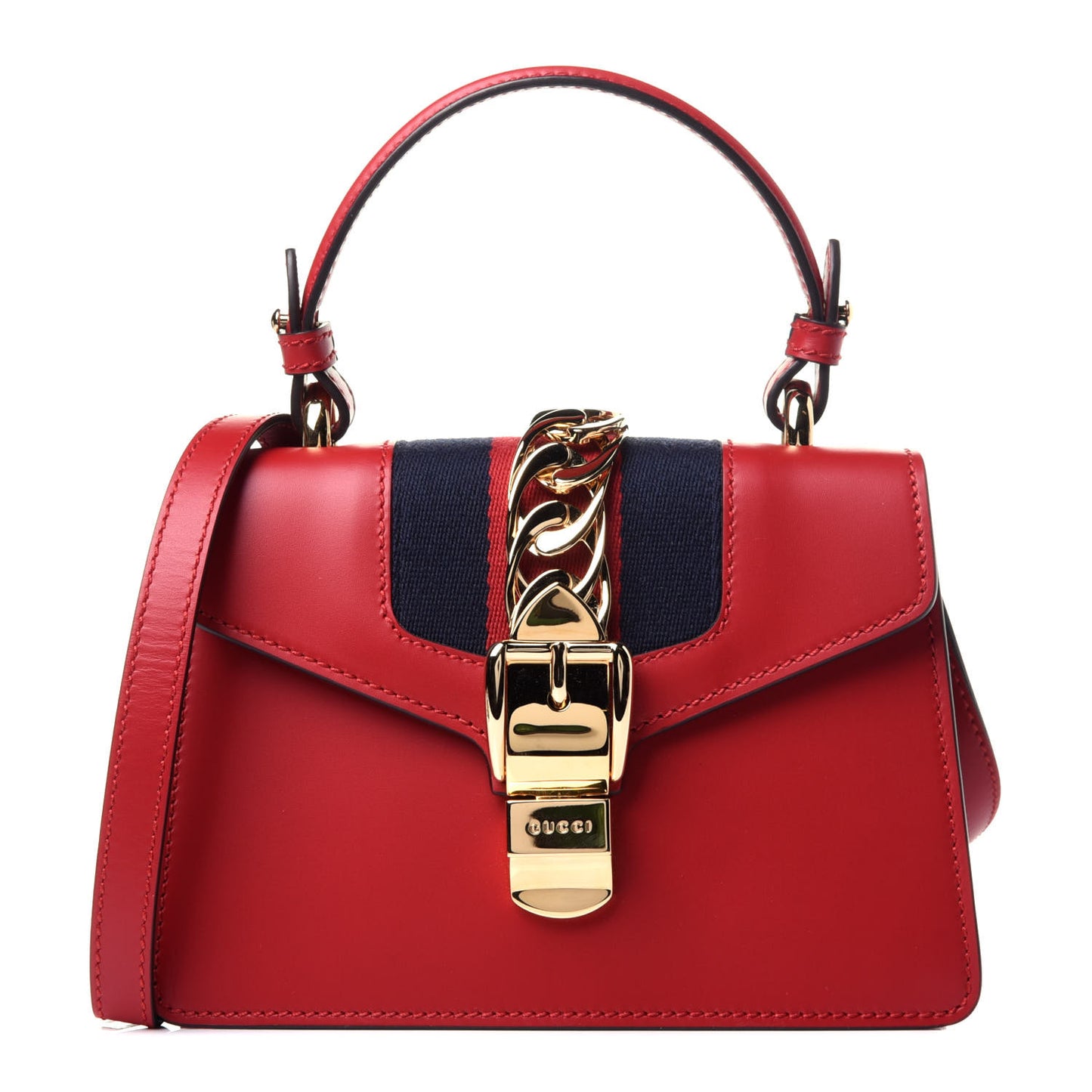 Calfskin Mini Sylvie Top Handle Bag Hibiscus Red