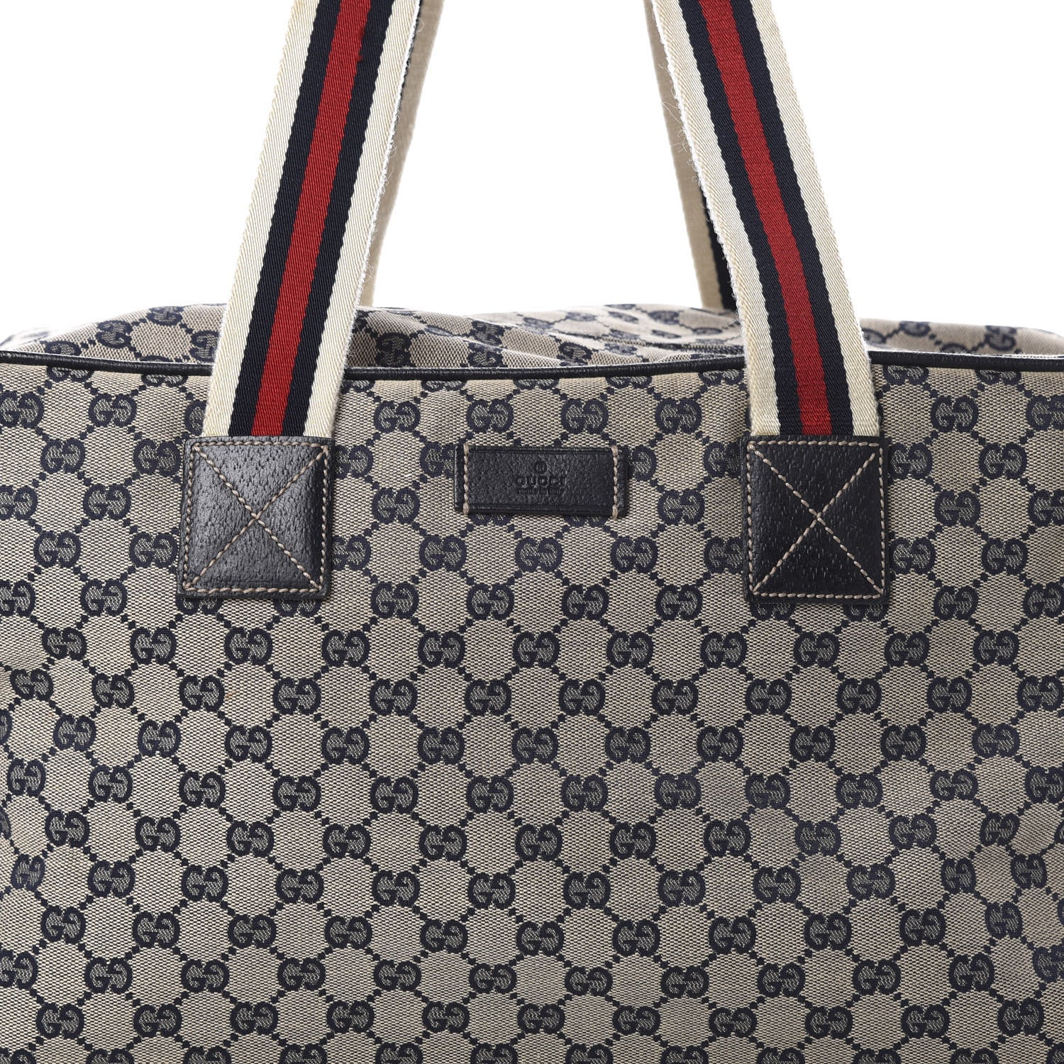 Gucci GG Monogram Web Medium Collapsable Carry On Duffle Navy 8 of 12