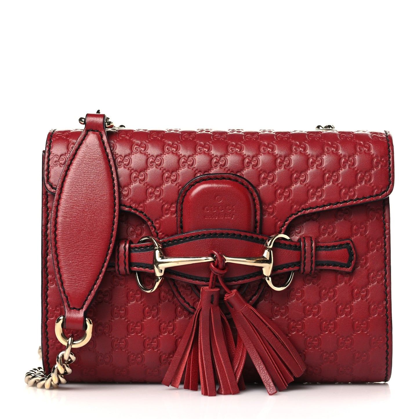 Soft Microguccissima Mini Emily Chain Shoulder Bag Rosso