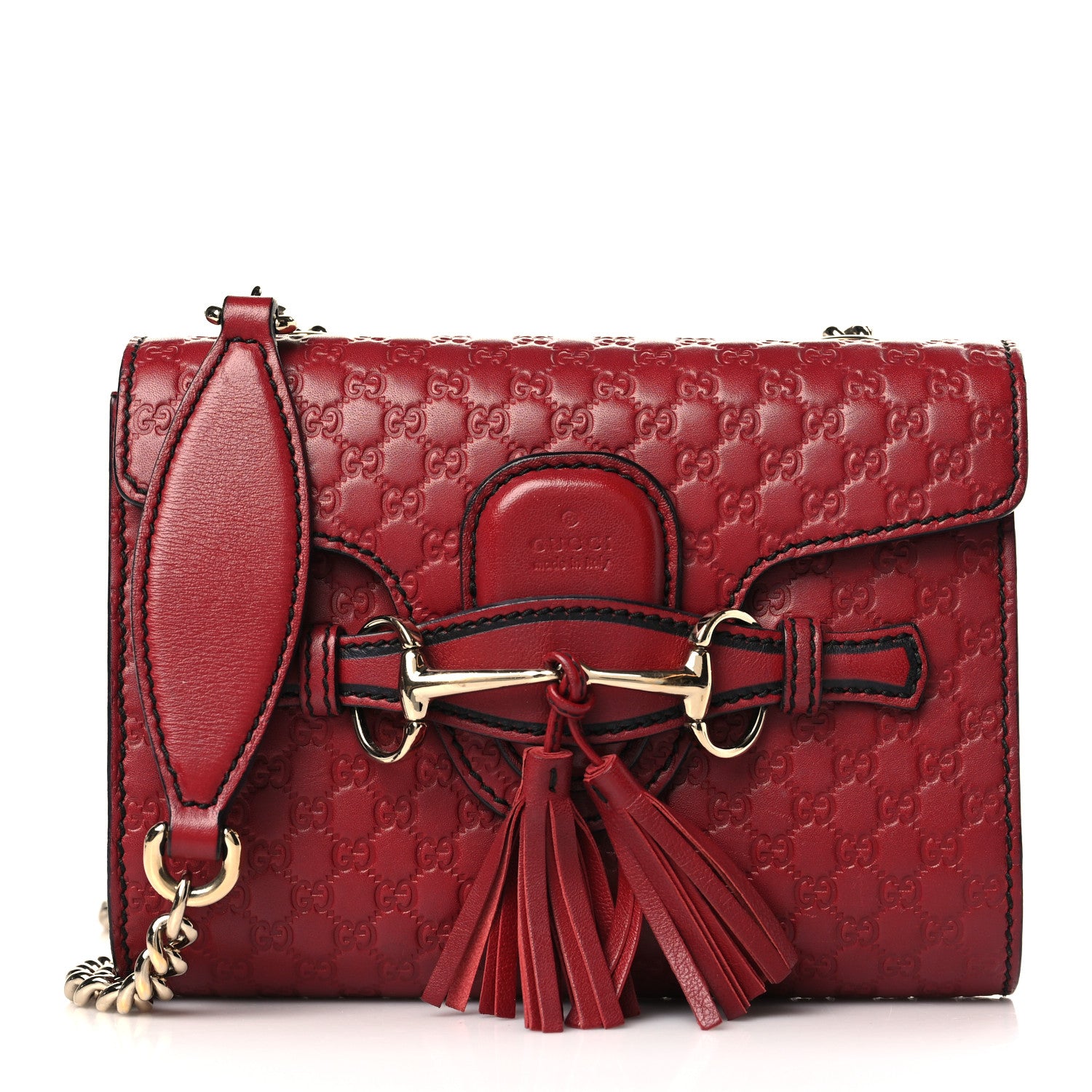 Gucci Soft Microguccissima Mini Emily Chain Shoulder Bag Rosso 1 of 9