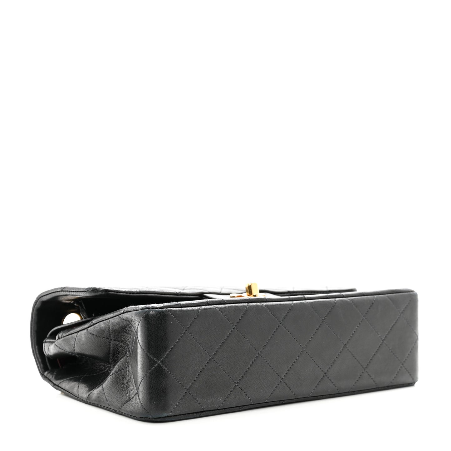 Lambskin Quilted Small Double Flap Black