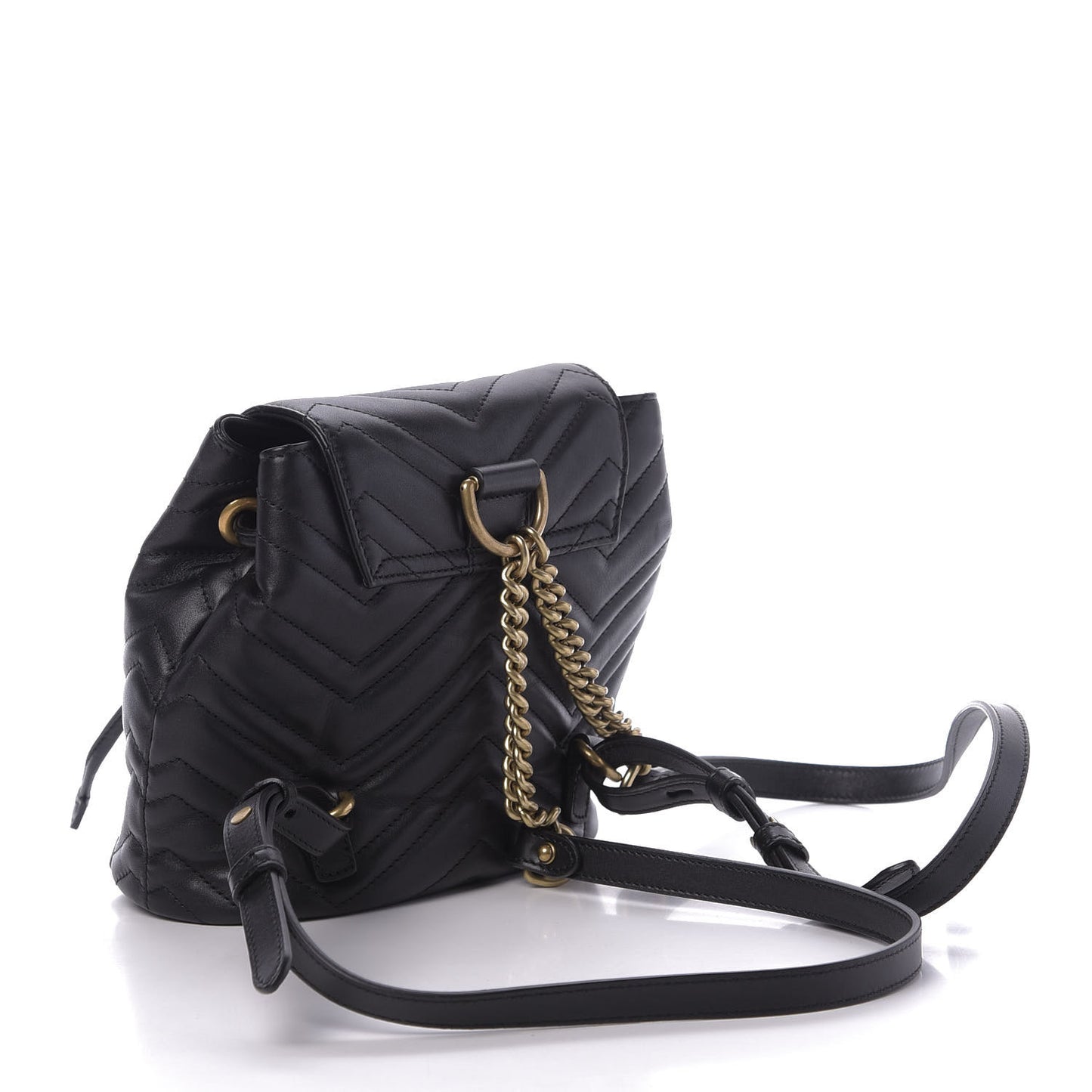 Calfskin Matelasse GG Marmont Flap Backpack Black
