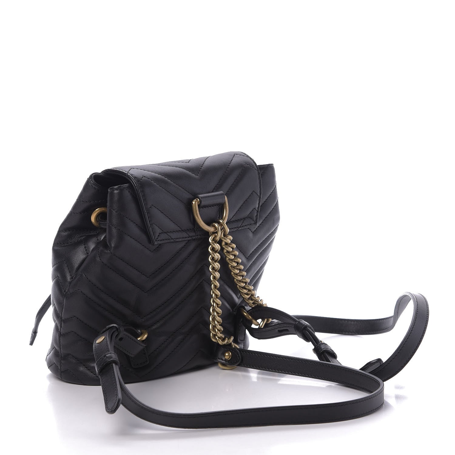 Gucci Calfskin Matelasse GG Marmont Flap Backpack Black 2 of 9