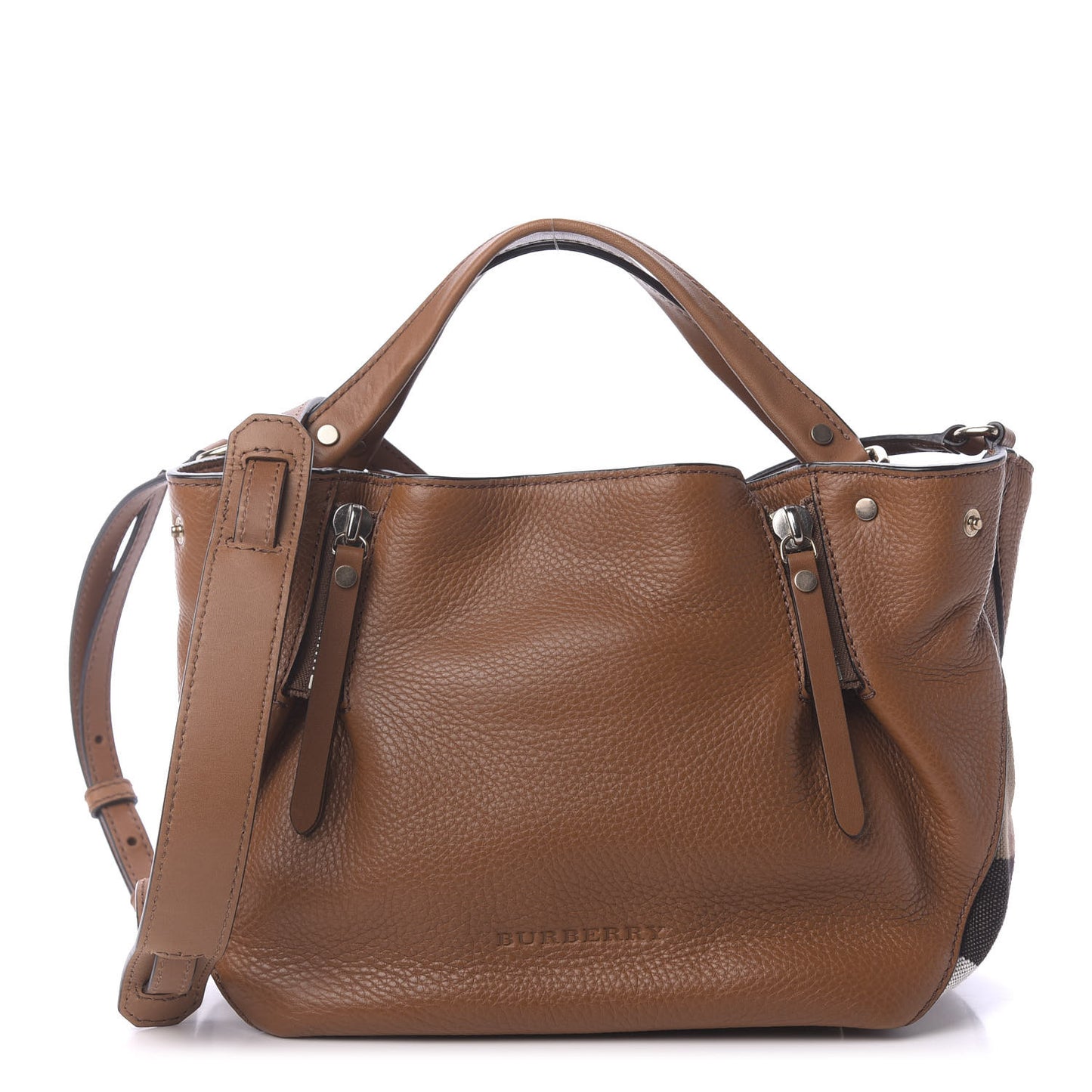 Grainy Calfskin House Check Small Maidstone Saddle Brown