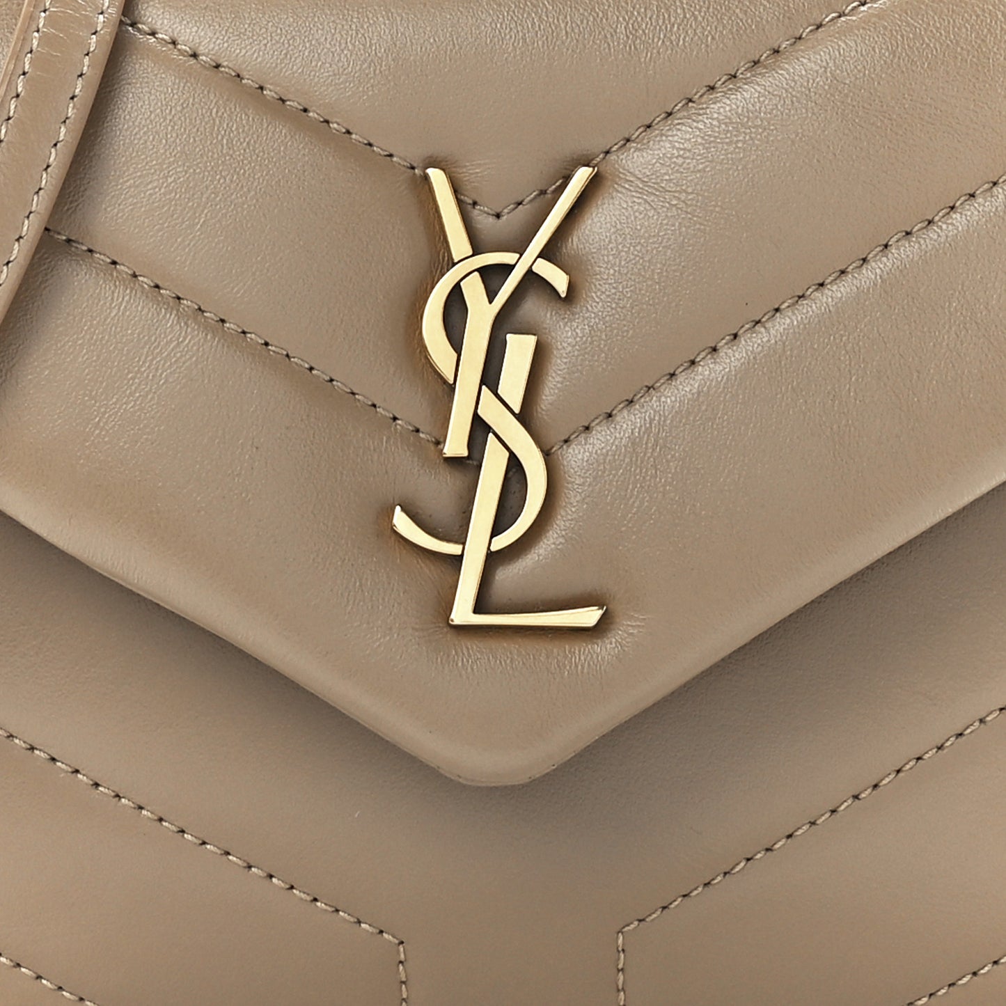 Calfskin Y Quilted Monogram Toy Loulou Crossbody Bag Dark Beige