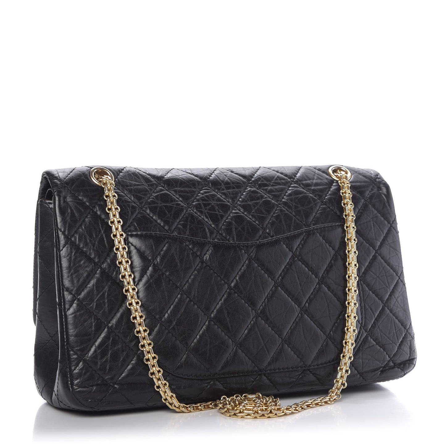 Aged Calfskin Quilted 2.55 Reissue 227 Flap Black