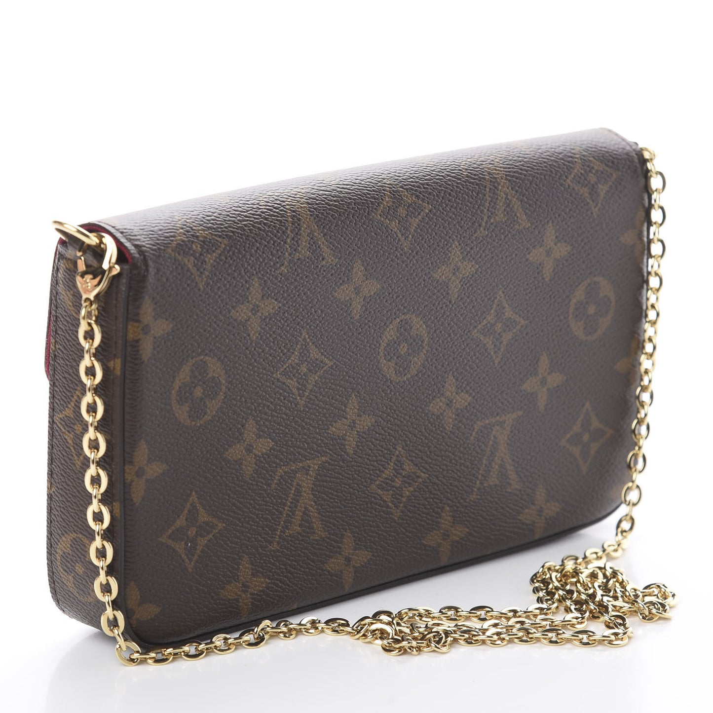 Monogram Pochette Felicie Chain Wallet Fuchsia