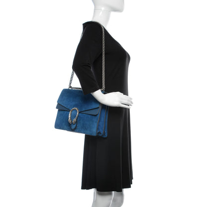 Gucci Suede Medium Dionysus Shoulder Bag Blue 2 of 16