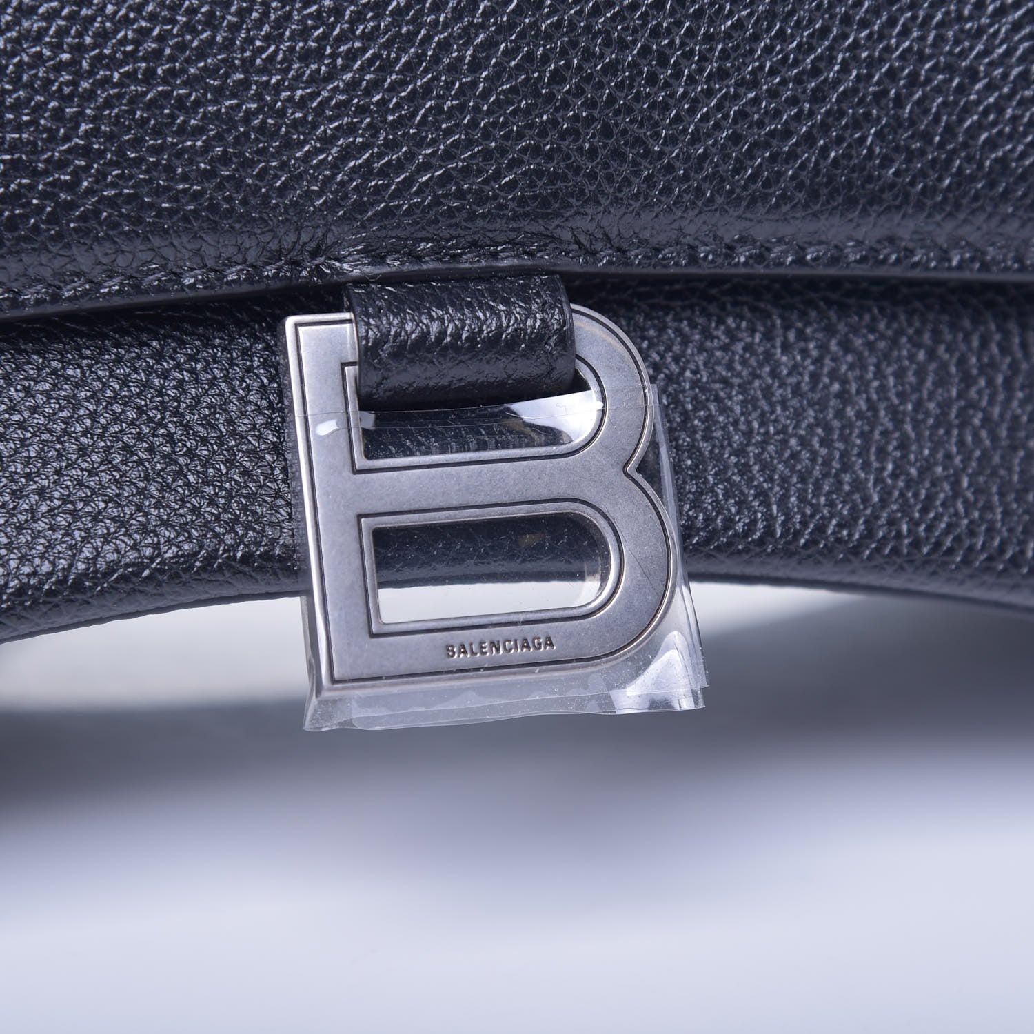Balenciaga Grained Calfskin Small Hourglass Top Handle Bag Black 10 of 10