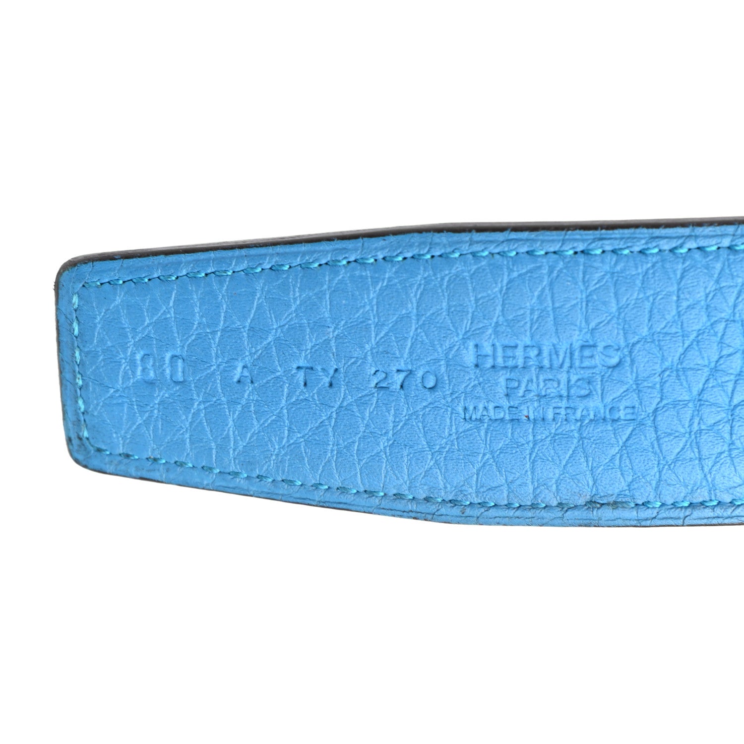 Hermes Box Togo 32mm Belt Strap 80 Black Bleu Zanzibar 5 of 5