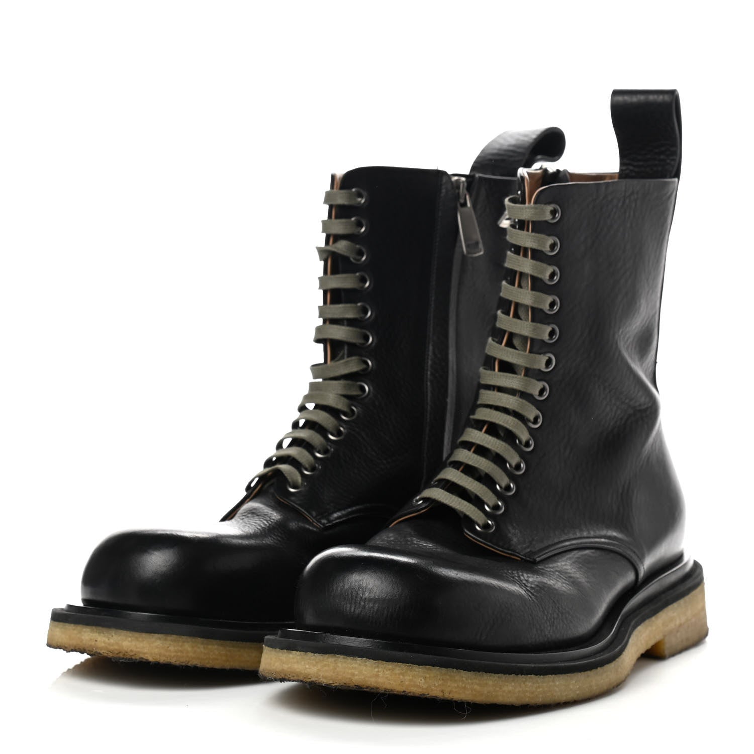 Bottega Veneta Calfskin Lace Up Boots 43 Black 3 of 7