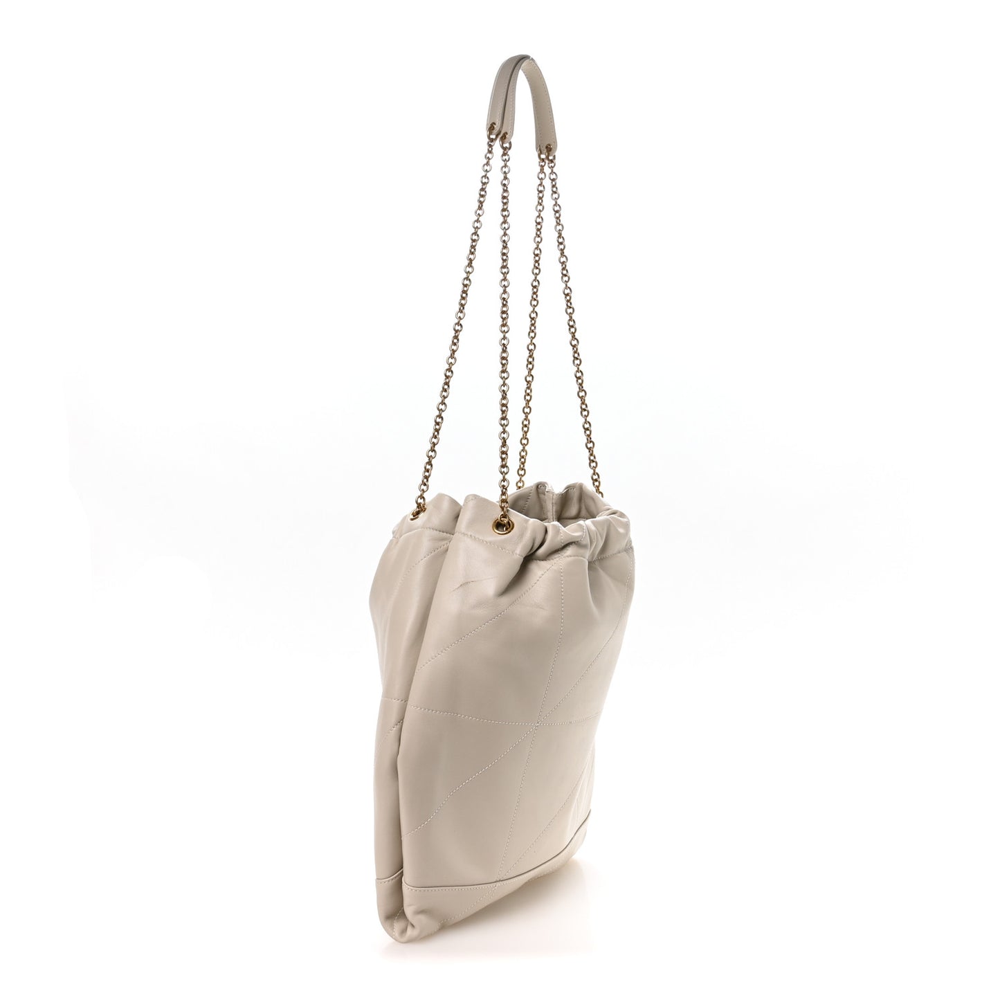 Lambskin Matelasse Monogram Medium Jamie 4.3 Pochon Blanc Vintage