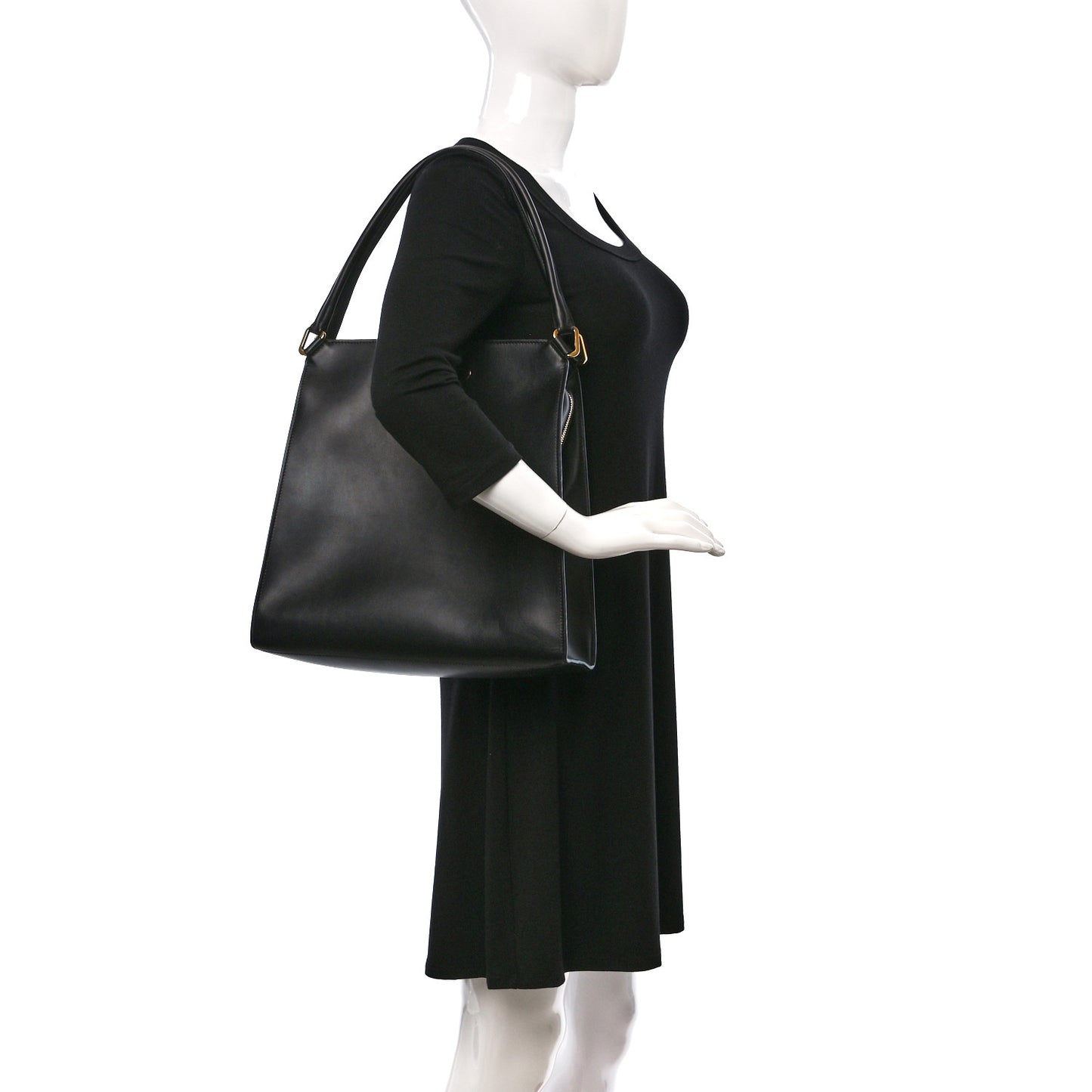 Smooth Calfskin Medium Louise Bag Black