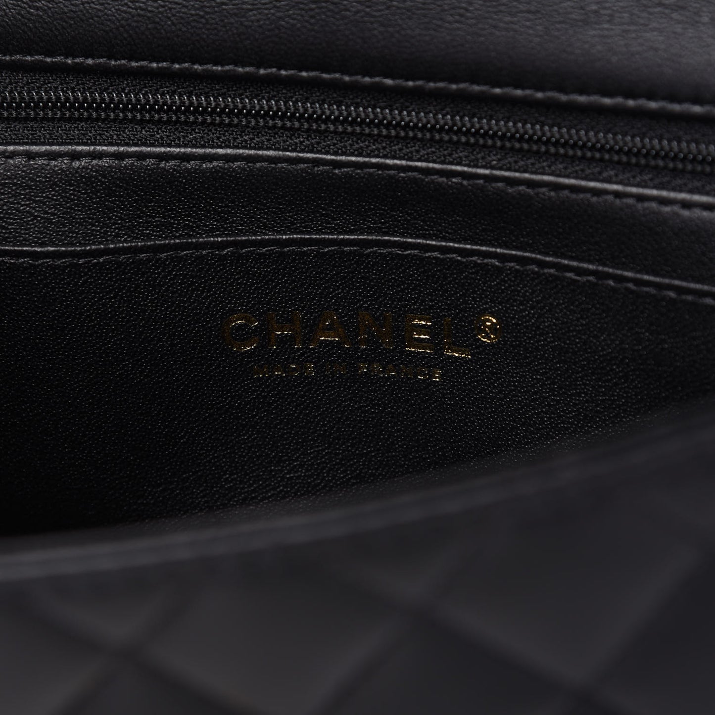 Lambskin Quilted Mini Top Handle Rectangular Flap Black