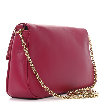 Fendi Vitello Flamingo Fendista Pouchette Crossbody Fuxia 3 of 10
